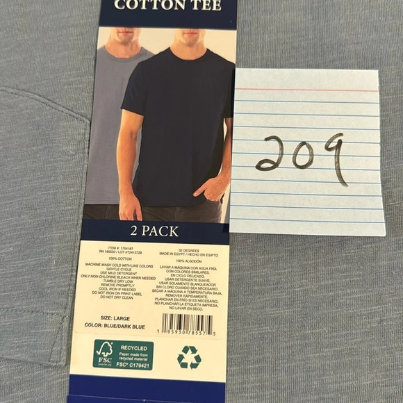 32 Degrees Cool Men's 2 Pack Chest Pocket Relaxed Fit Cotton Tee, Dark Blue - Picture 9 of 9